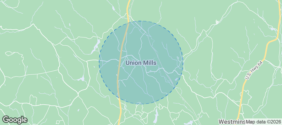 Union Mills Airbnb map